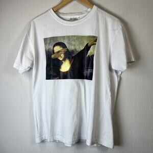Vintage 90s Mona Lisa JHK Michaelangelo Art Faded Single Stitch T Shirt Mens L